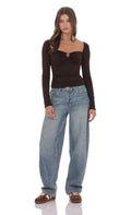 Faded Barrel Jeans in Washed Denim