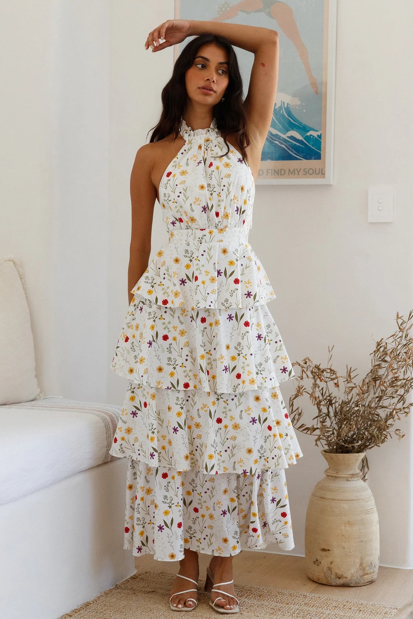 Symphony Sounds Halter Maxi Dress Multi