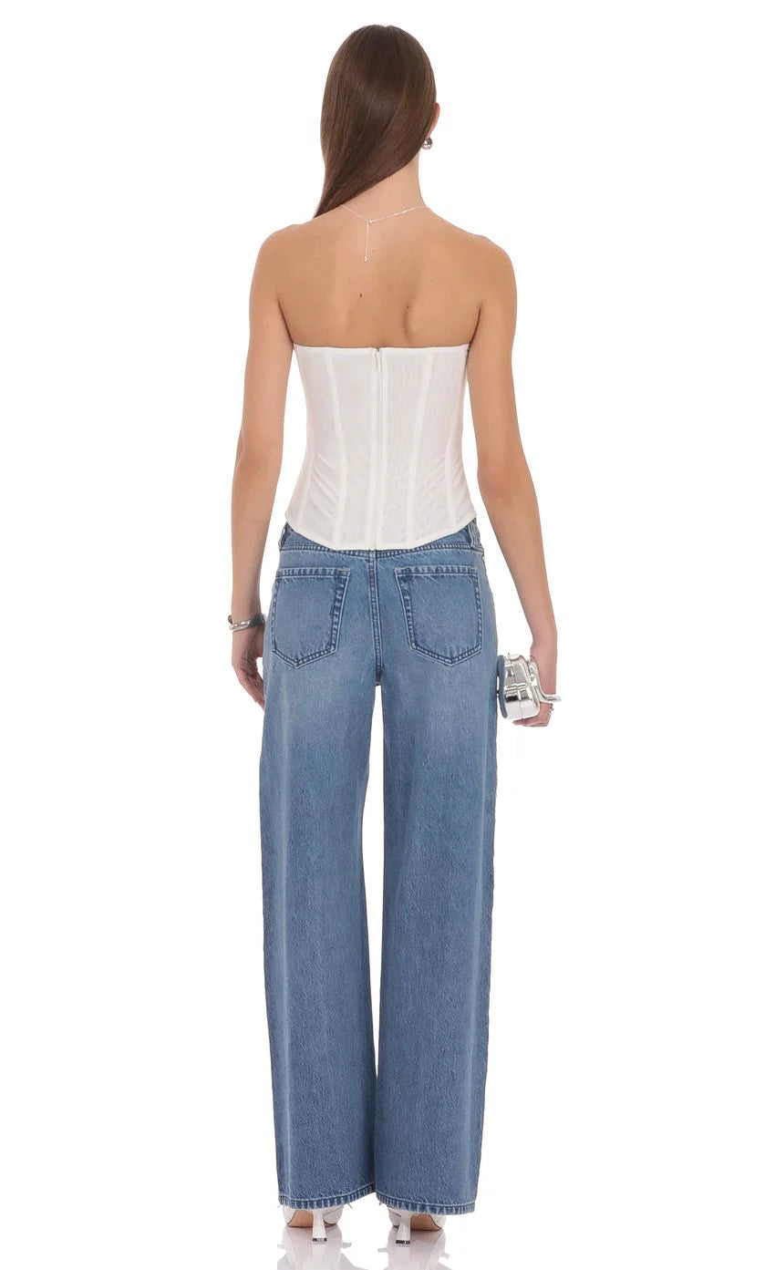 Daniella Corset Top in White
