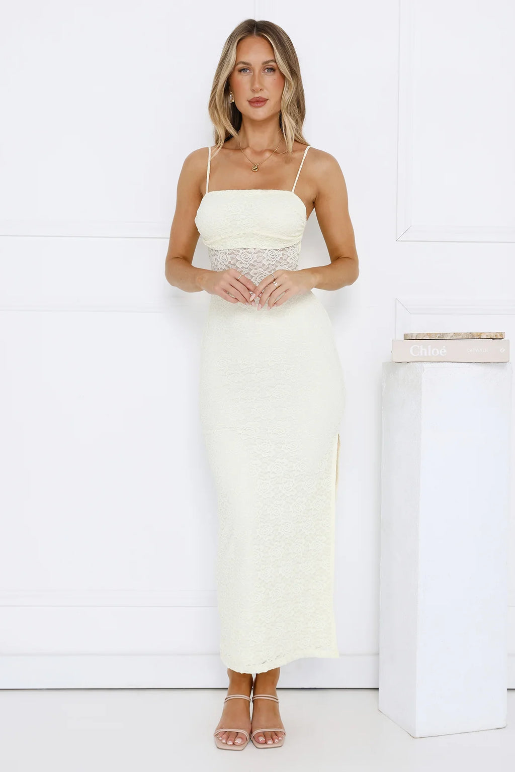 Sunbeam Dreams Lace Maxi Dress Yellow