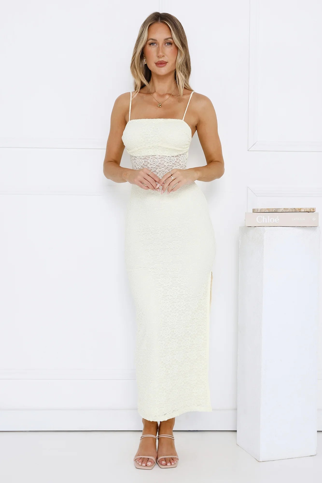 Sunbeam Dreams Lace Maxi Dress Yellow