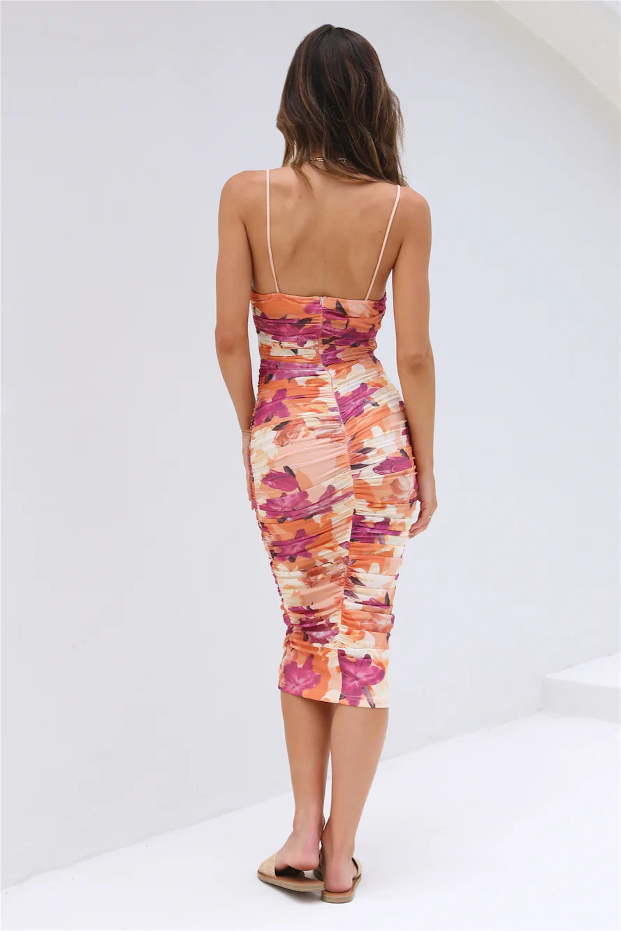 See Your Smile Midi Dress Orange