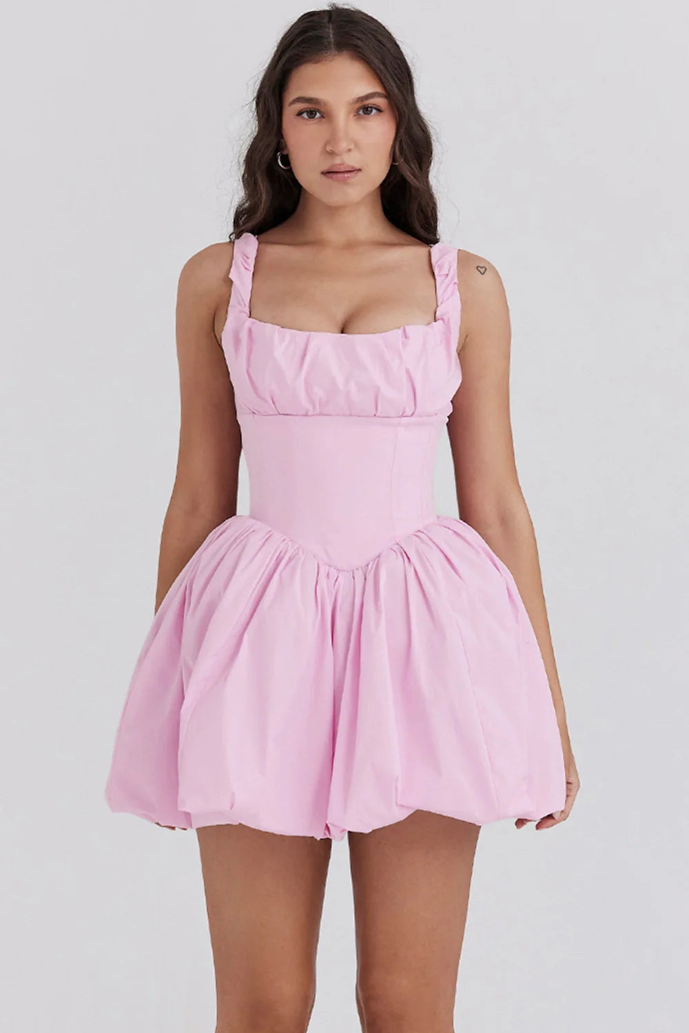 cotton candy cotton tulle mini dress