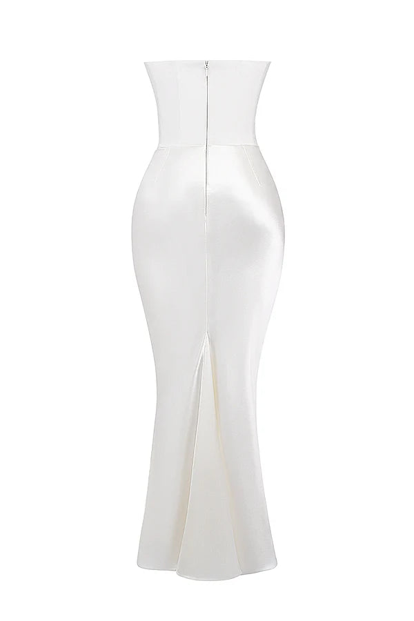 ivory strapless corset dress