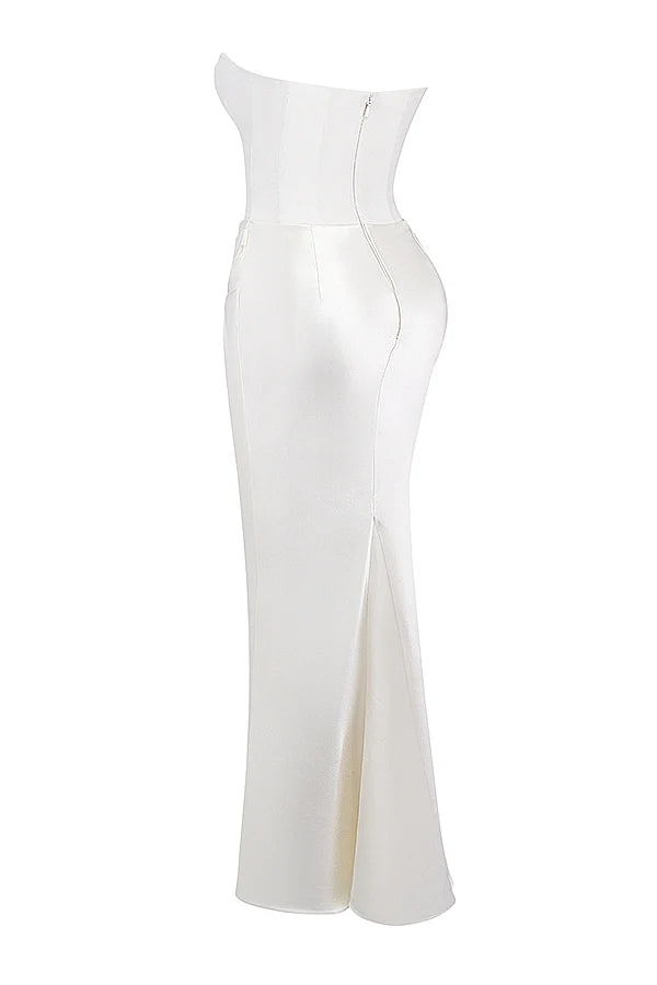 ivory strapless corset dress