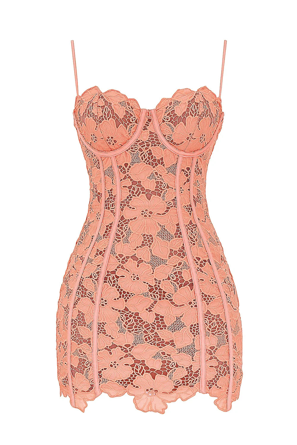 sorbet embroidered floral lace mini dress