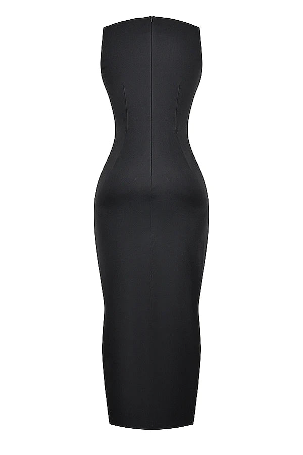 black maxi dress