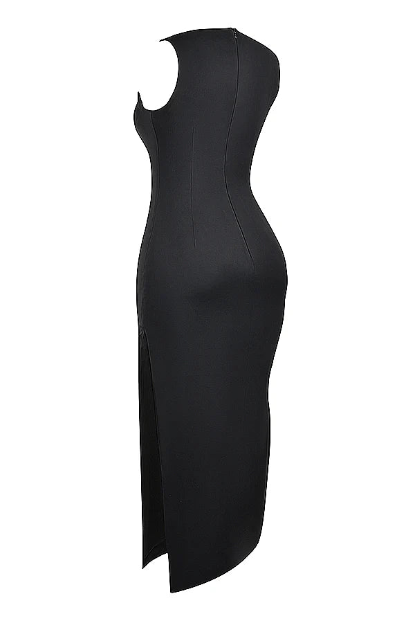 black maxi dress