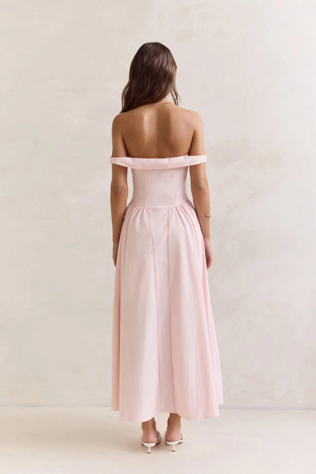 Memory Of Fate Off Shoulder Maxi Dress Pink