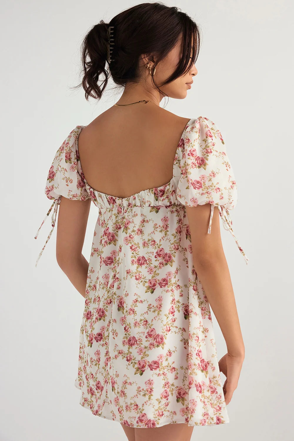 rose print mini dress - sale