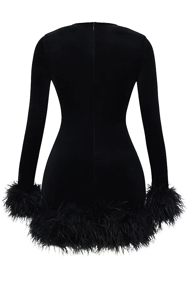 black velvet mini dress