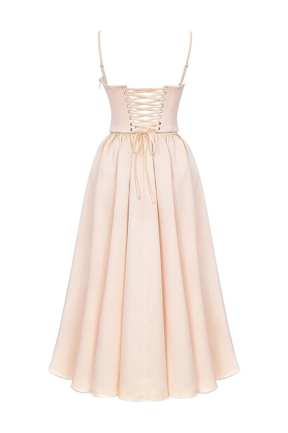 peach satin corset and skirt - sale