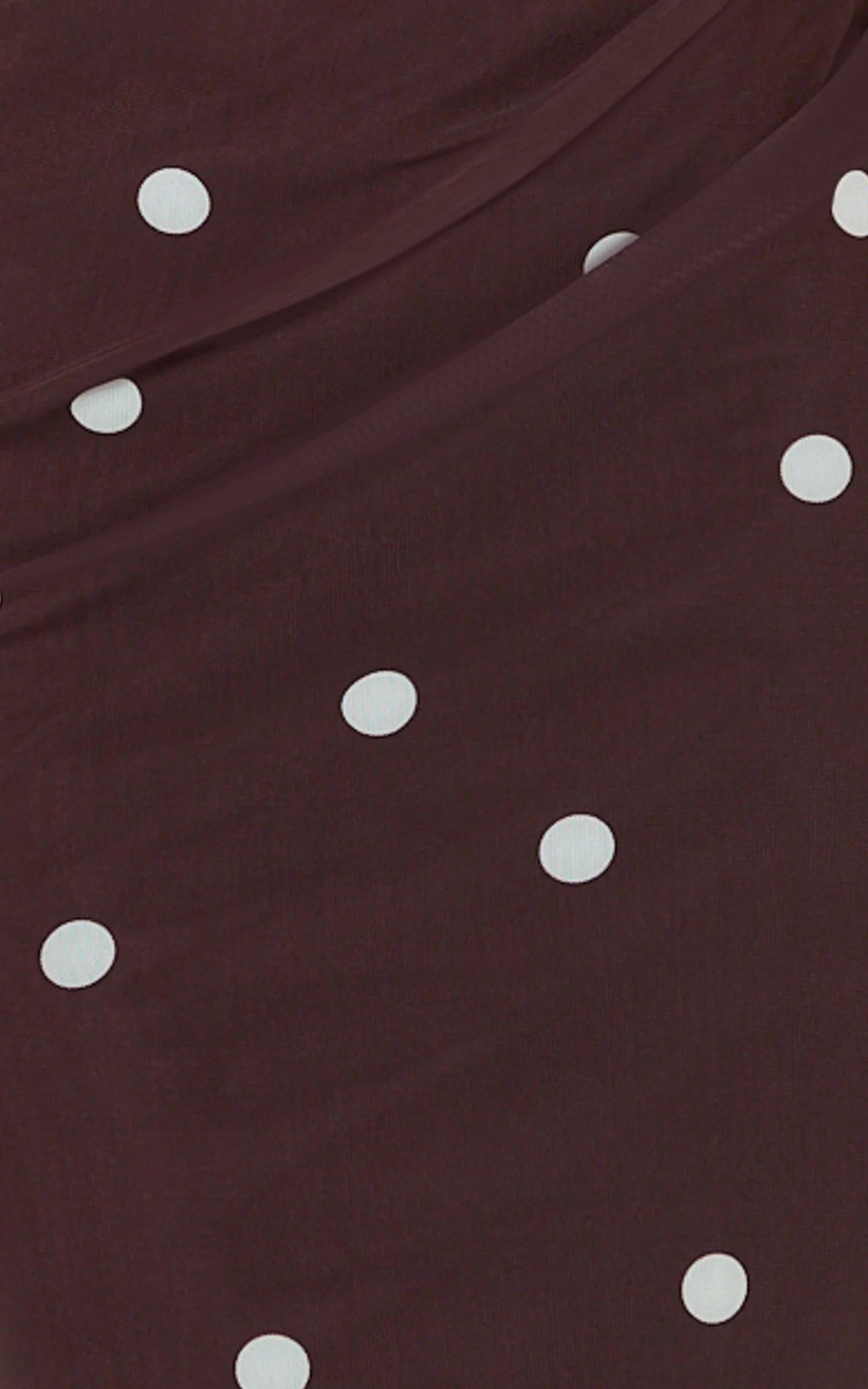Criselda Maxi Dress - One Shoulder Maxi Dress in Chocolate Polkadot