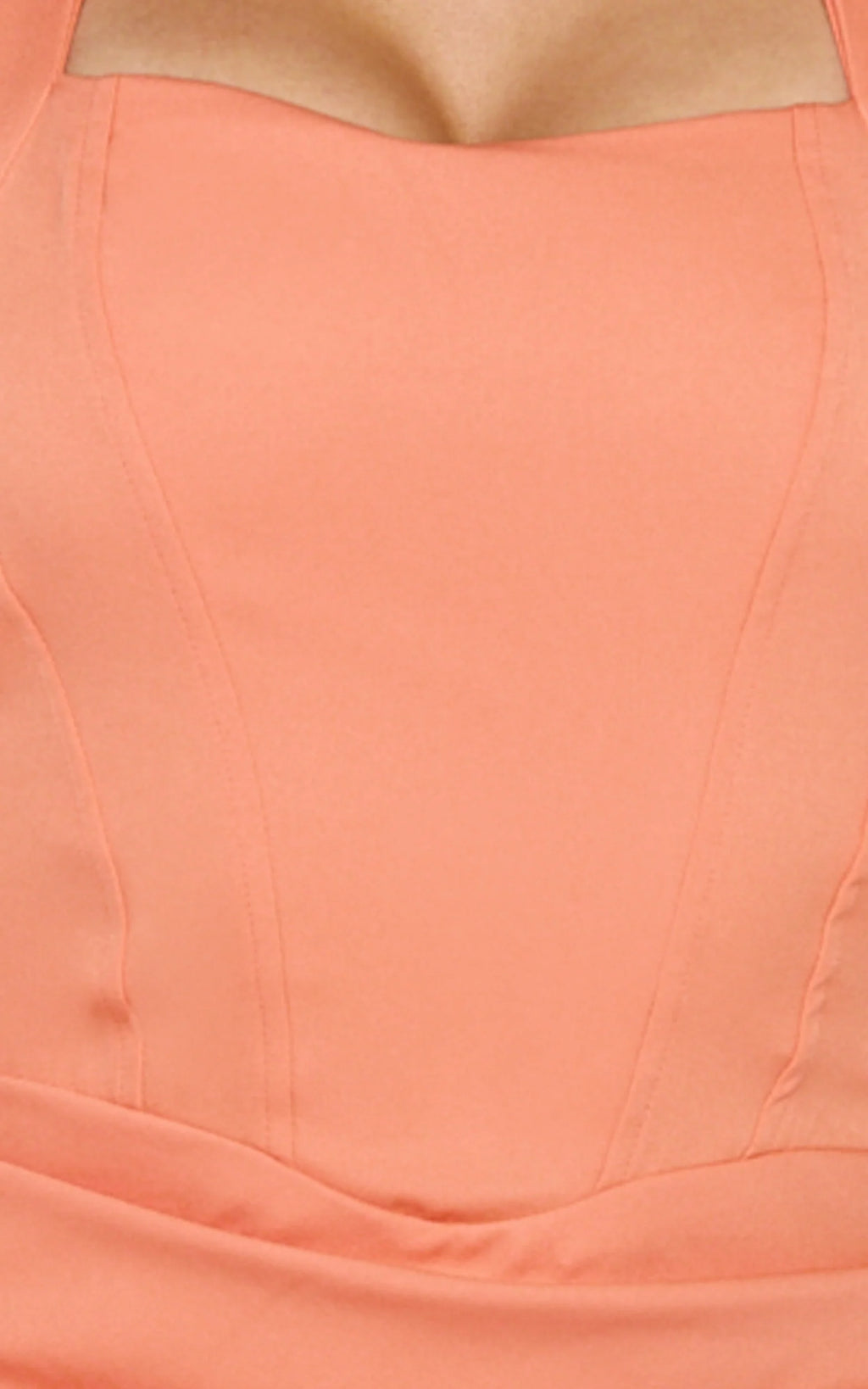 Karina Mini Dress - Halter Neck Princess Panel Tucked Waist Dress in Coral