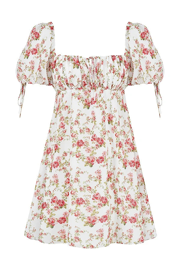 rose print mini dress - sale