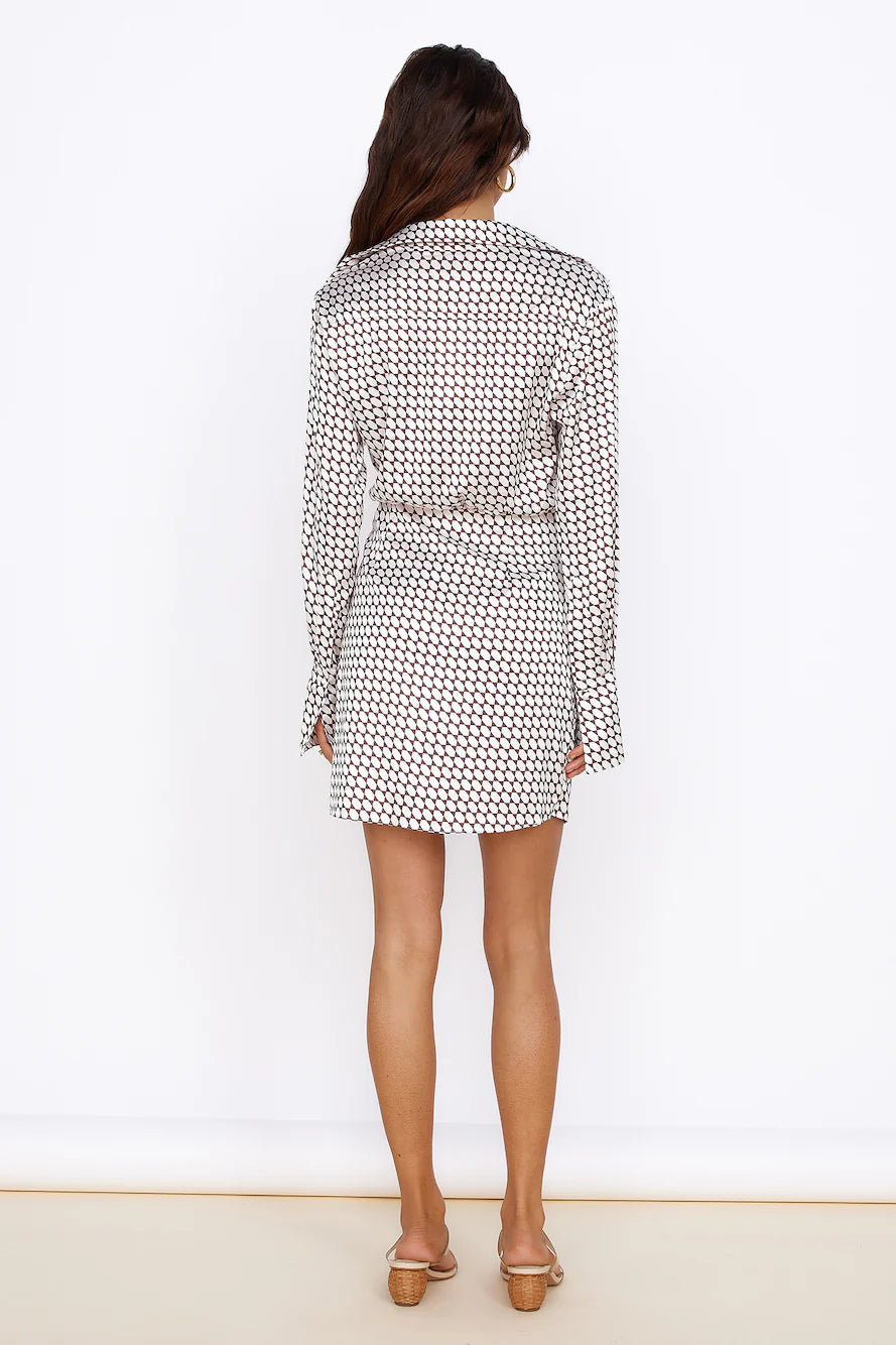 Mediterranean Glow Mini Dress Brown