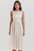 vintage cream midi dress